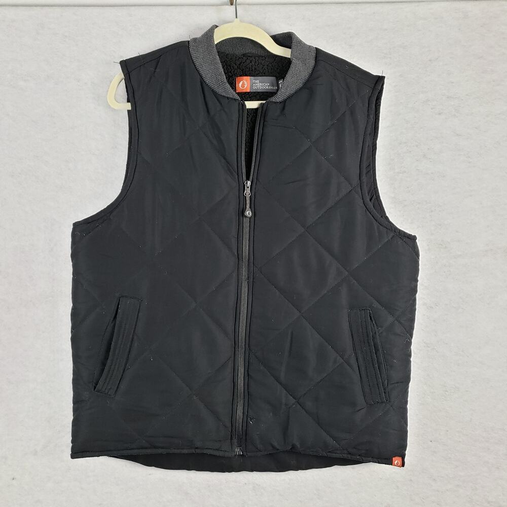 The American Outdoorsman Men's M Lined Quilted Vest Black Outdoor Chore Workwear